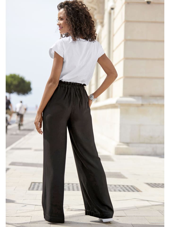 LASCANA Paperbag-Hose in schwarz günstig kaufen