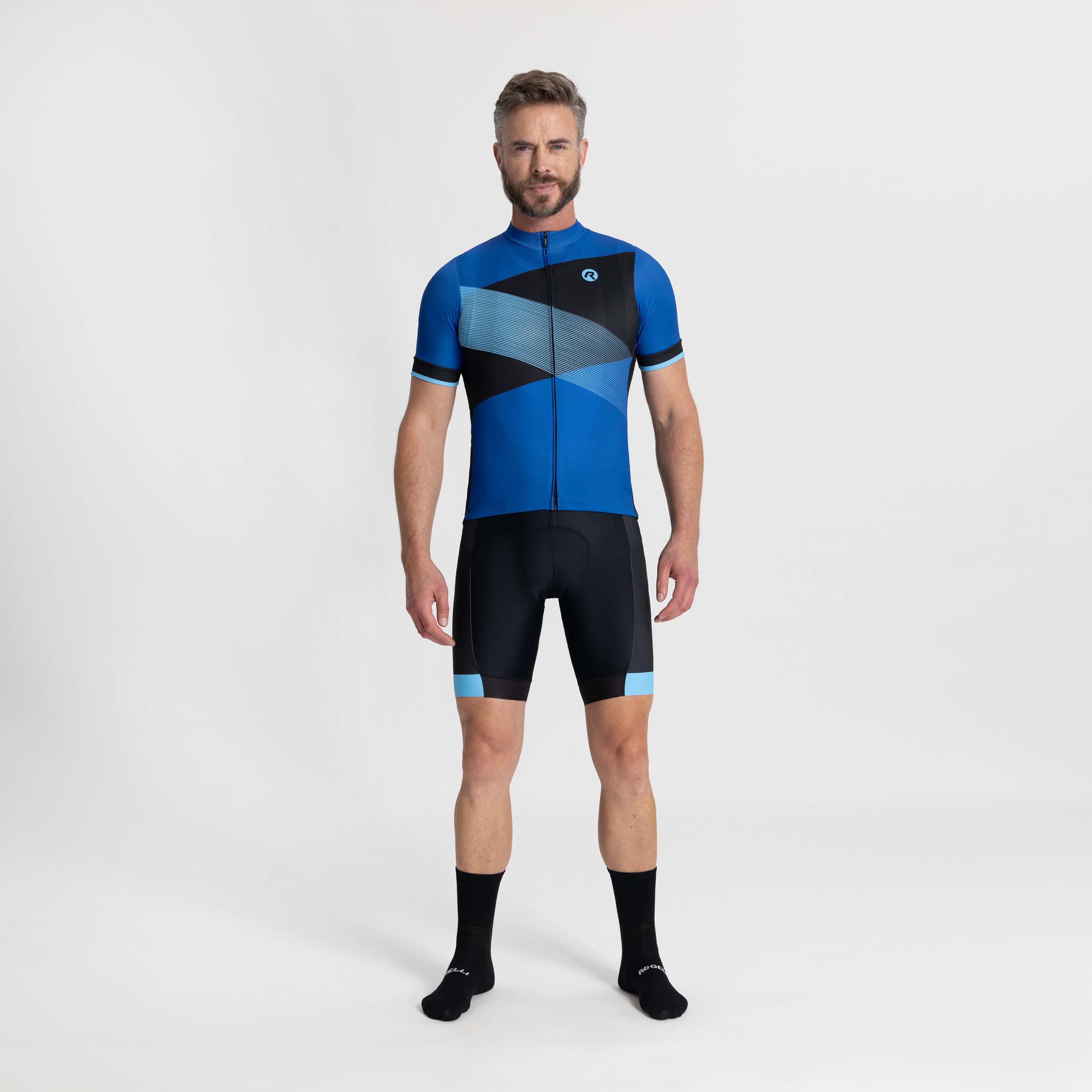 Rogelli Groove Blau Herren Radtrikot Kurzarm