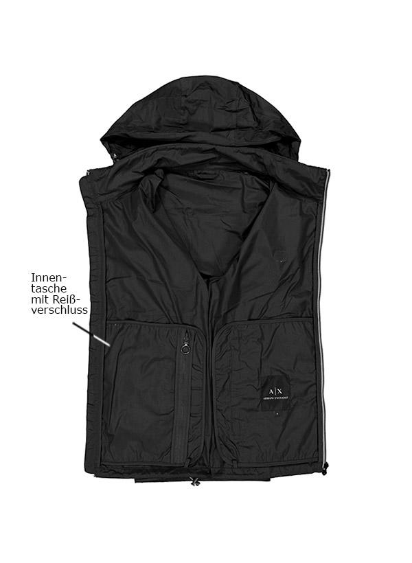 ARMANI EXCHANGE, Blouson, Mikrofaser, schwarz