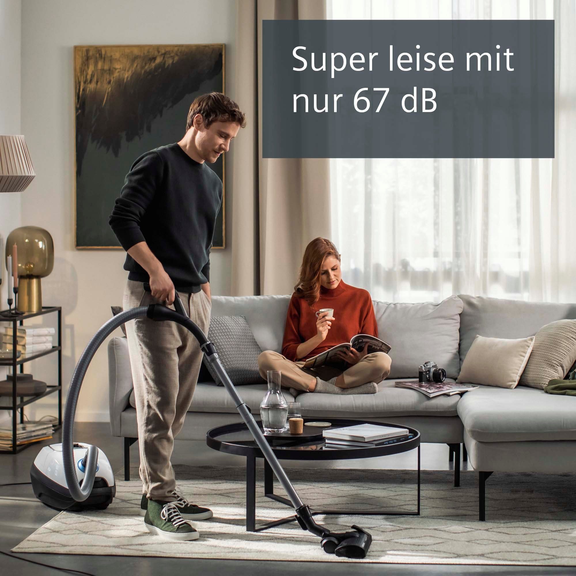 SIEMENS Bodenstaubsauger VSZ7442S, 650 W, mit Beutel, besonders leise, inkl. Hartbodendüse, Fugendüse und XXL-Polsterdüse