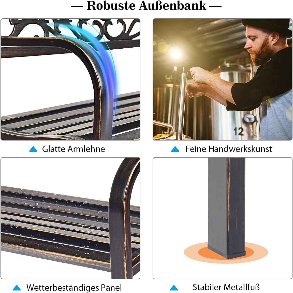 Costway COSTWAY Gartenbank Parkbank mit Welcome
