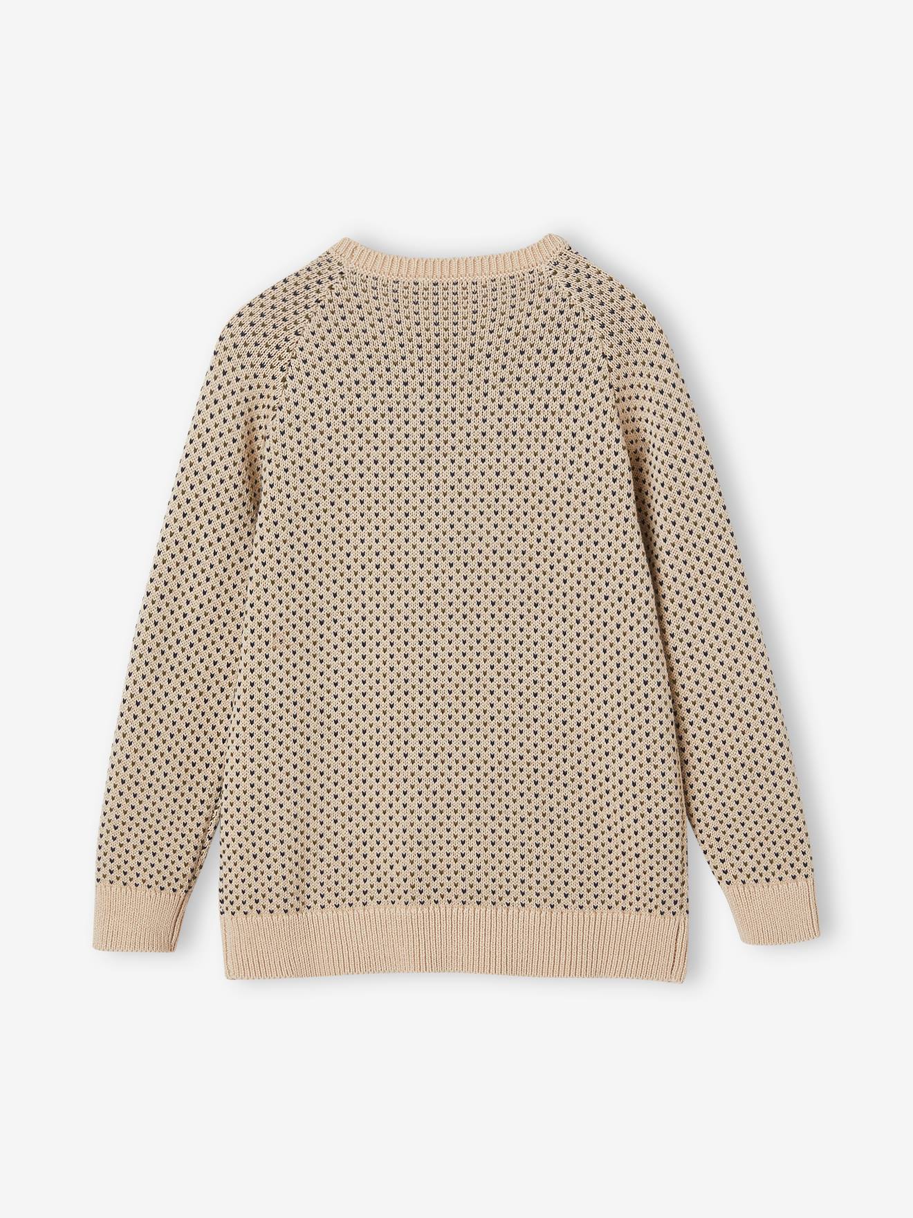 Pull maille fantaisie garçon écru