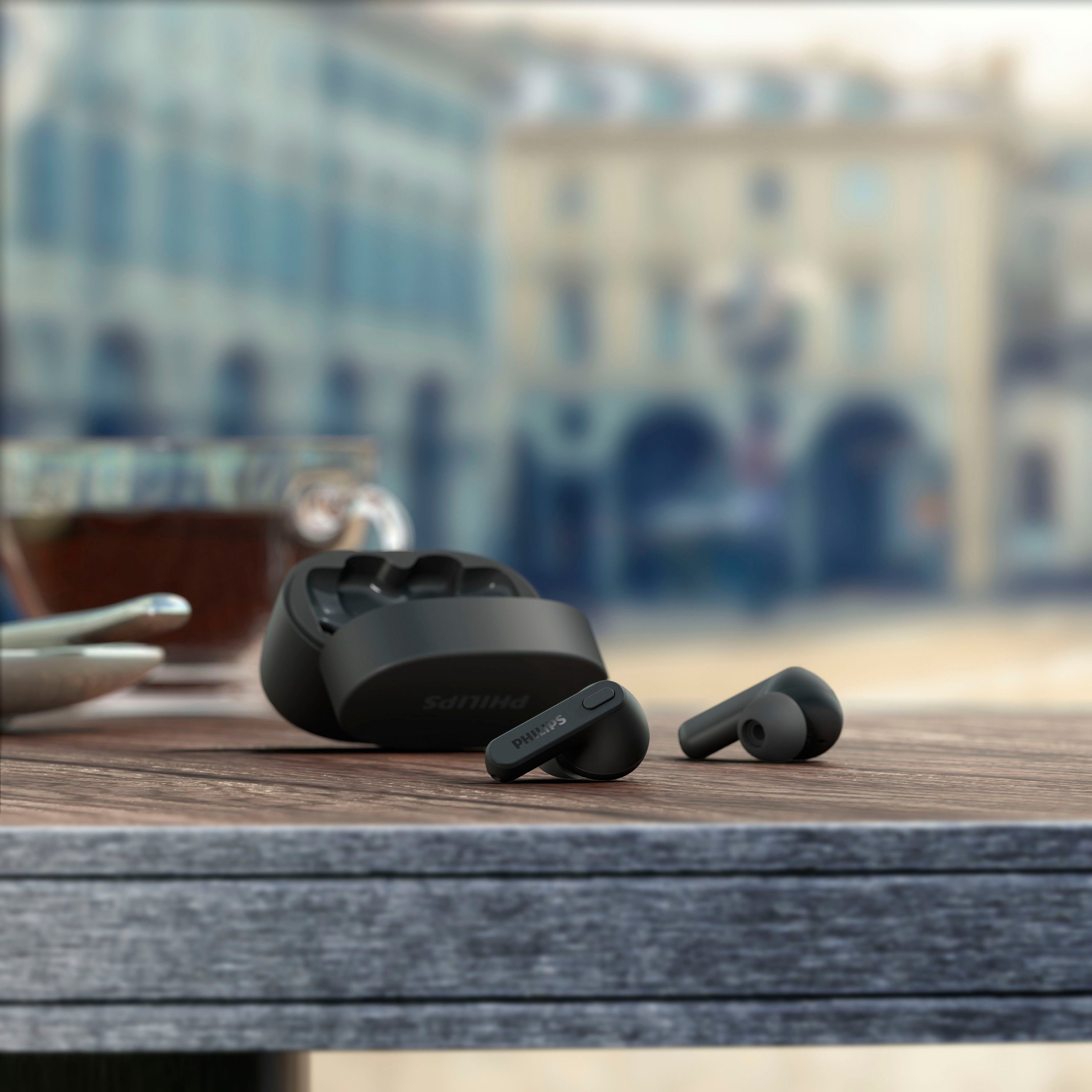 Philips TAT2206 wireless In-Ear-Kopfhörer (Multi-Point-Verbindung, Rauschunterdrückung, True Wireless, integrierte Steuerung für Anrufe und Musik, A2DP Bluetooth, AVRCP Bluetooth, Bluetooth, HSP)