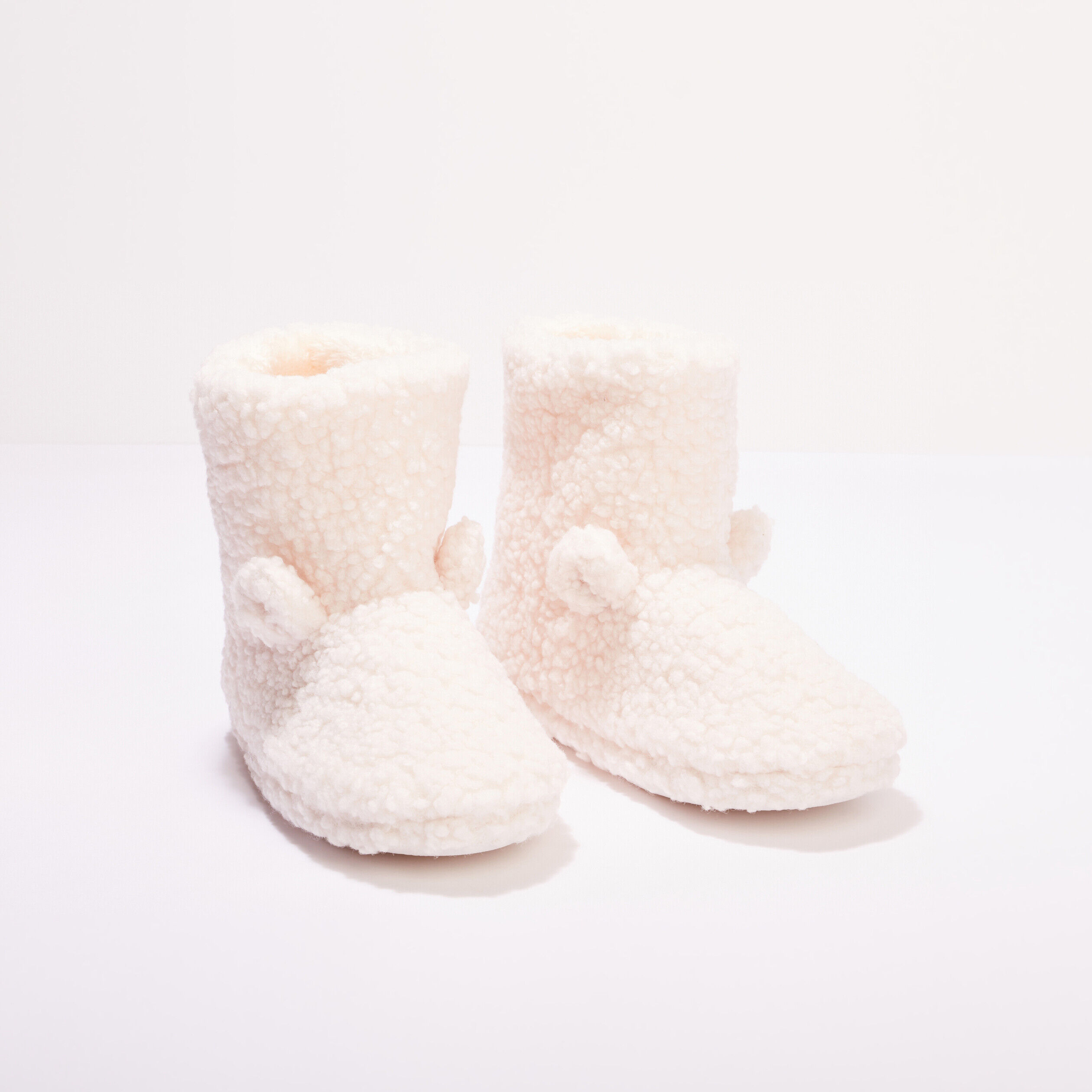 Chaussons bottines fourrure ecru femme | Cache Cache