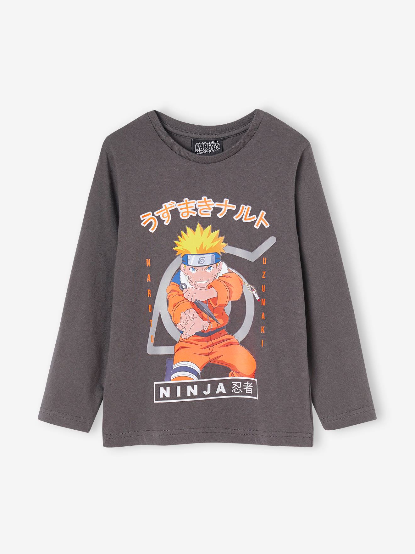 T-shirt manches longues Naruto® Uzumaki garçon gris
