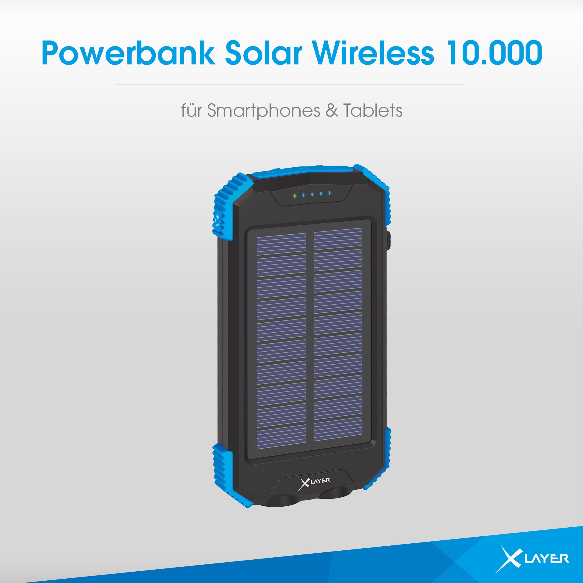 XLayer PLUS Solar Wireless 10.000 mAh Powerbank