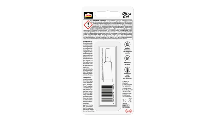 Pattex Sekundenkleber Ultra Gel 3g 3 g