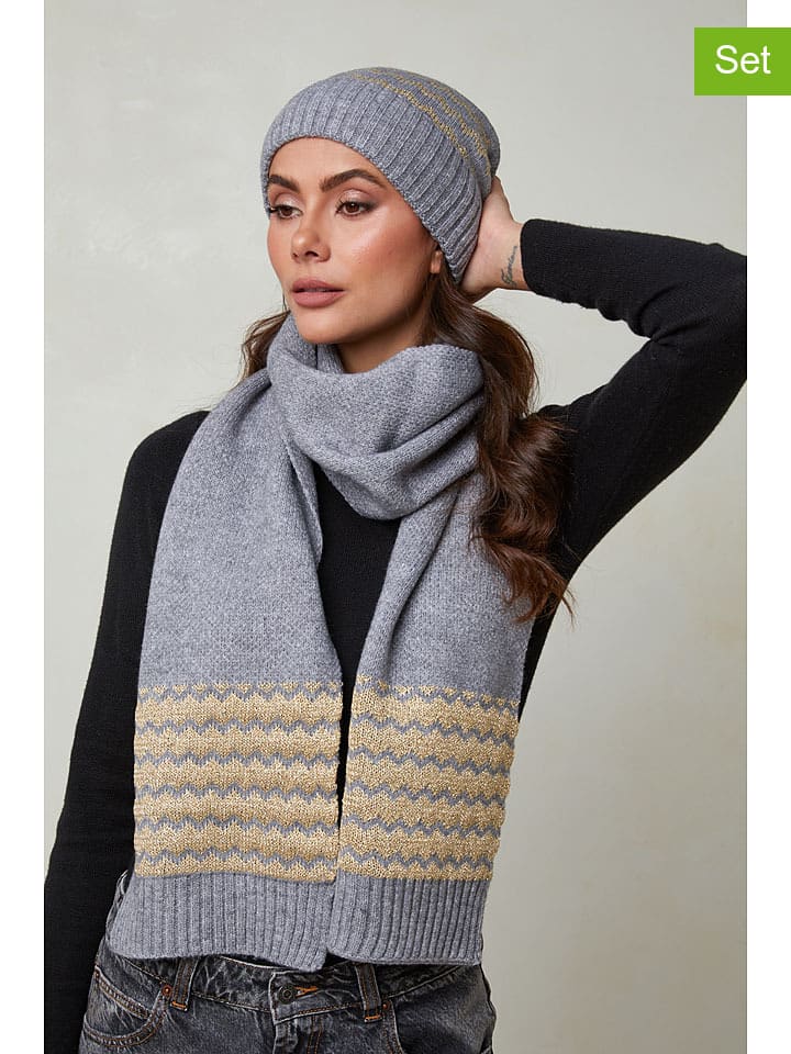 UNANYME Georges Rech 2tlg. Winteraccessoire-Set in Grau günstig kaufen onesize