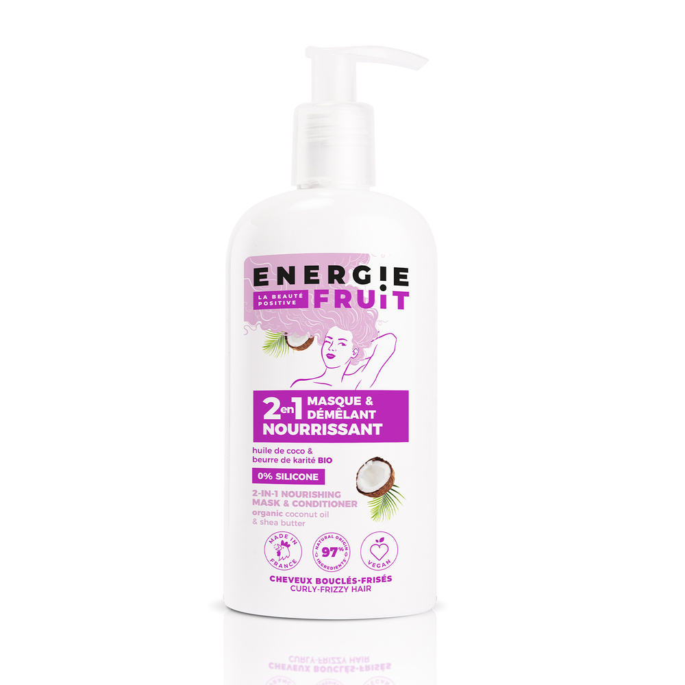 energie fruit COCO & BEURRE DE KARITE BIO | CHEVEUX BOUCLES Masque + Après shampooing 2 en 1 sans silicone