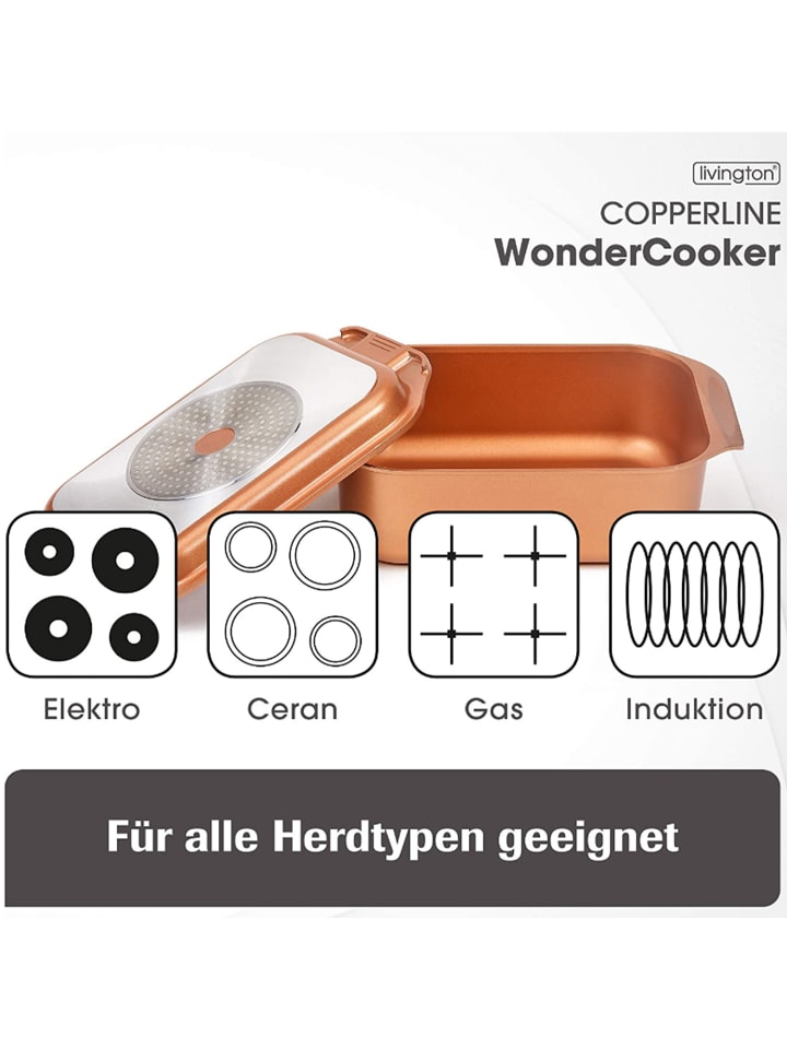 Livington Bräter Copperline WonderCooker in Rot günstig kaufen onesize