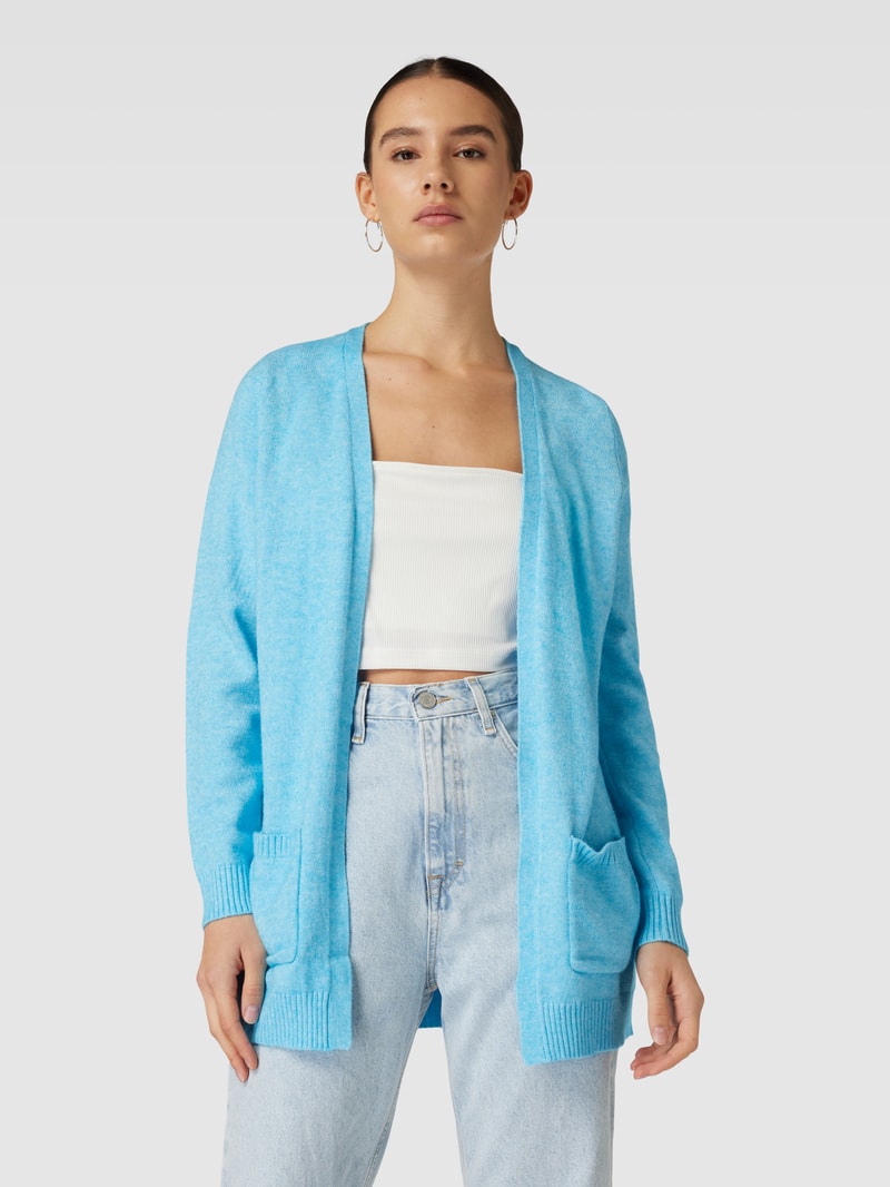 Cardigan mit aufgesetzten Taschen Modell 'LESLY' in aqua melange