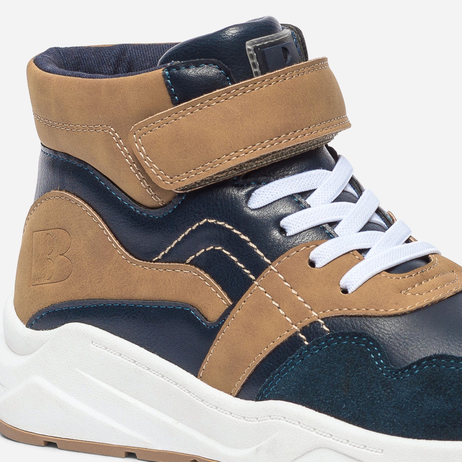 Basket dad shoes BUGGY marine et ocre bi matière