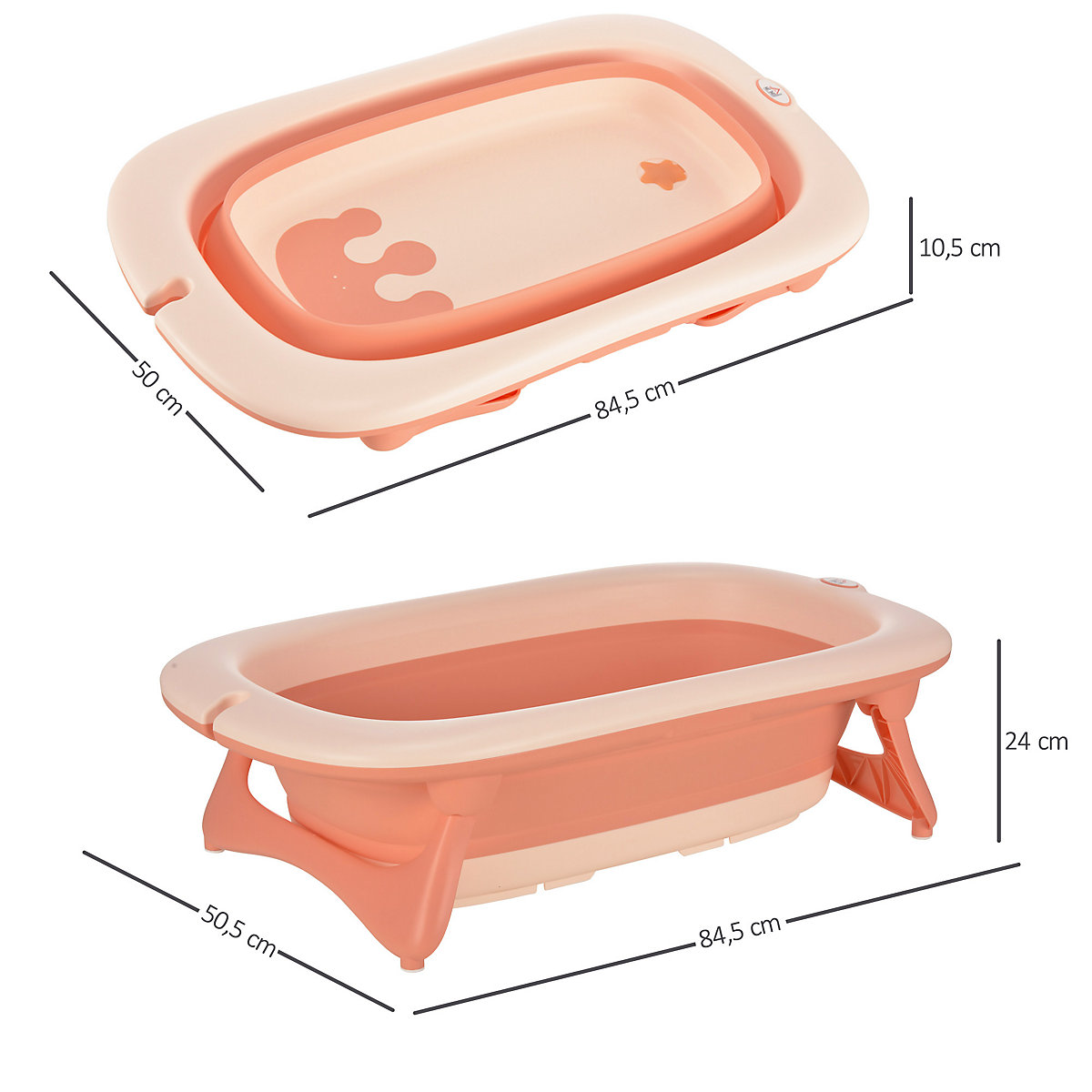 Ergonomische Babybadewanne zum zusammenklappen
