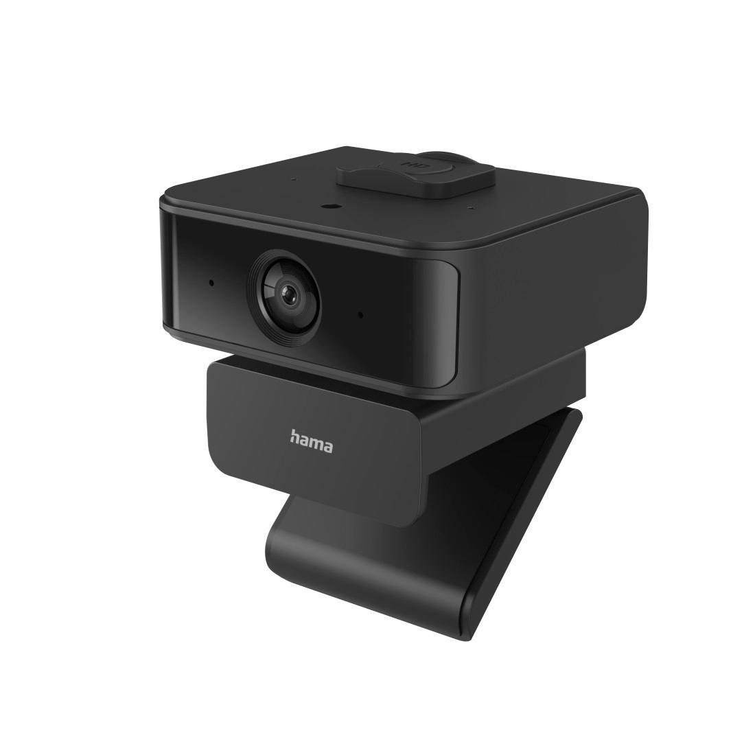 Hama Full HD Streaming Webcam-Face Tracking-Mikrofon-Rauschunterdrückung Webcam (Zusatzfunktionen: 1/4 Zoll-Gewinde, Autom. Belichtungsanpassung)