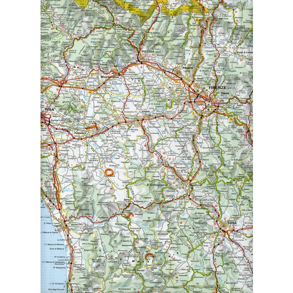 Michelin Toskana, Umbrien, San Marino, Marken, Latium, Abruzzen. Straßen- und Tourismuskarte 1:400.000 - Straßenkarte
