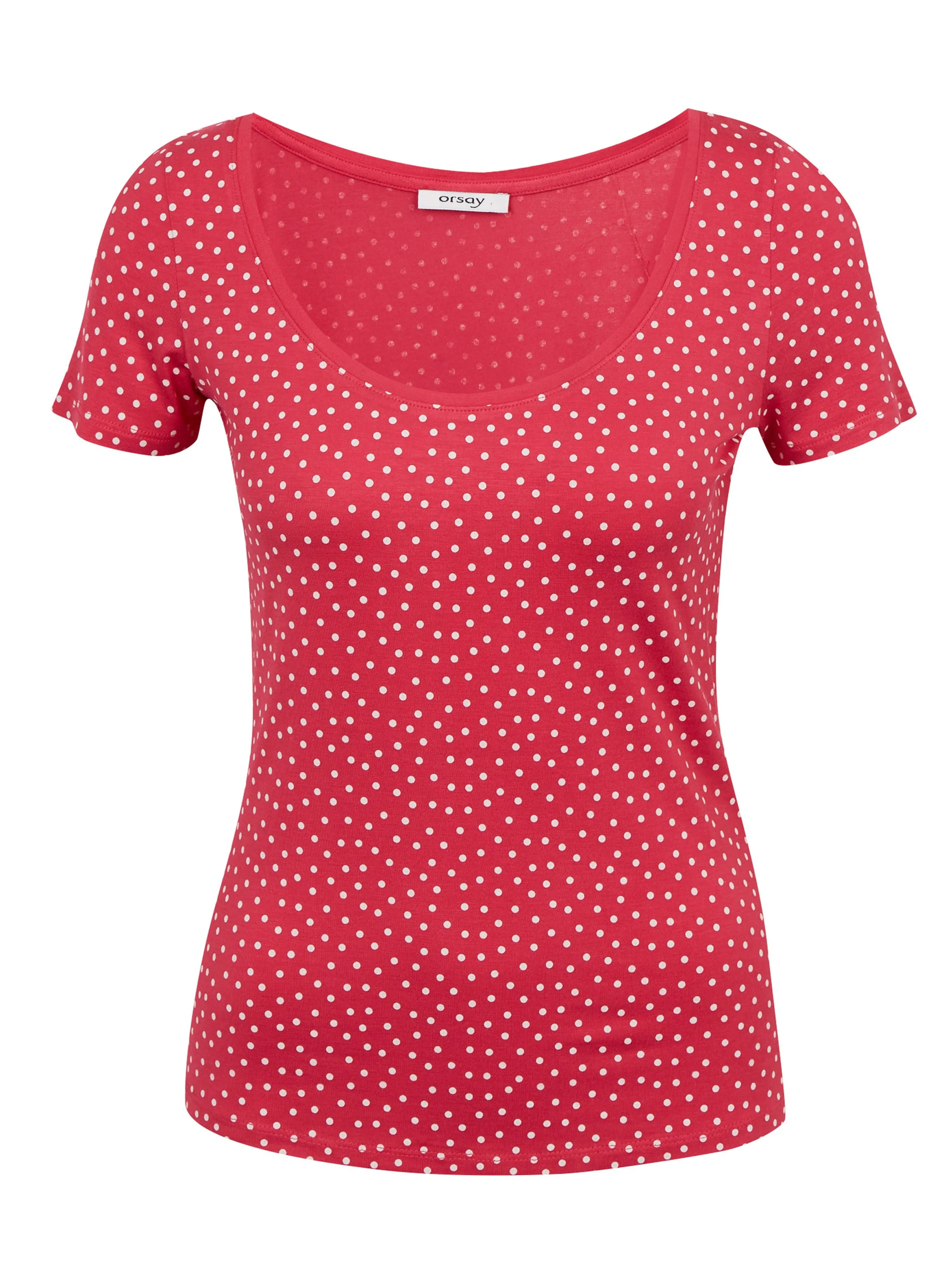 Dunkelrosa Damen-Polka-Dot-Shirt