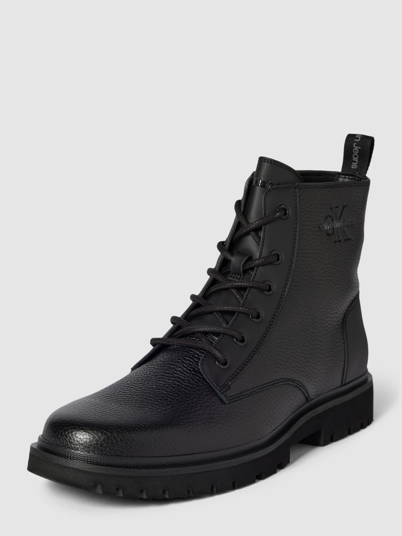 Ankle Boots mit Label-Detail Modell 'EVA' in schwarz