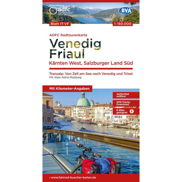 ADFC-RADTOURENKARTE IT-VF VENEDIG, FRIAUL - KÄRNTEN WEST - Fahrradkarte