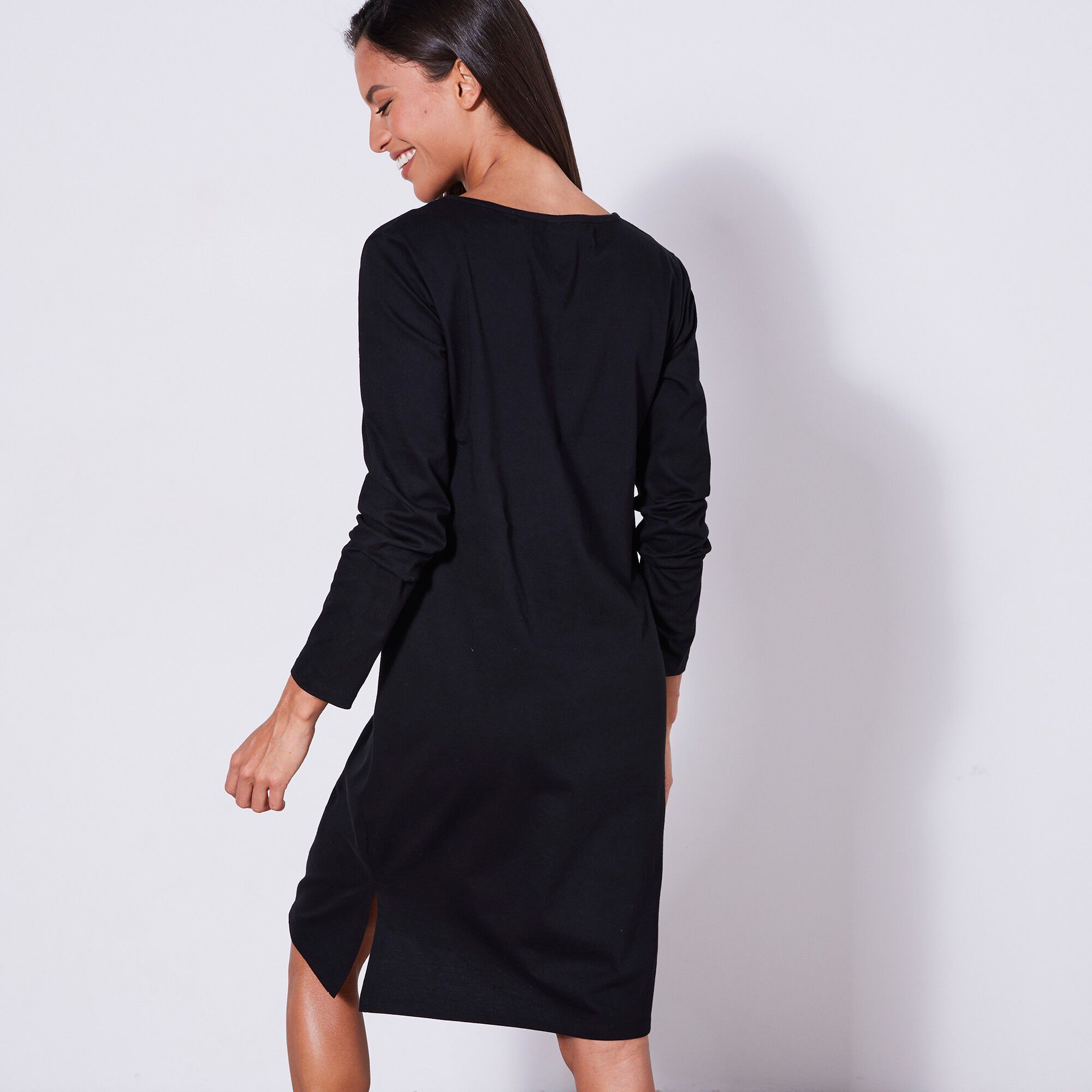 Chemise de nuit courte manches longues imprimé « galaxie »