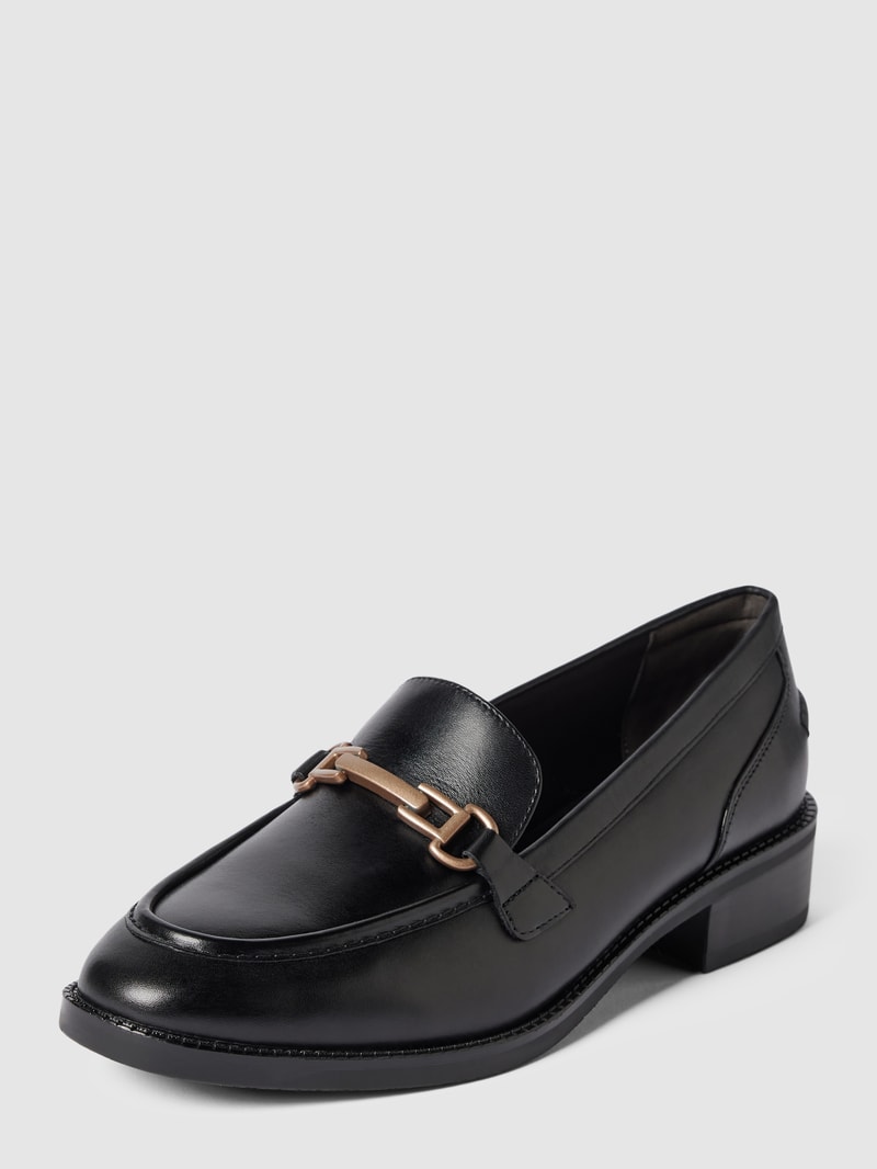 Penny-Loafer aus Leder in schwarz