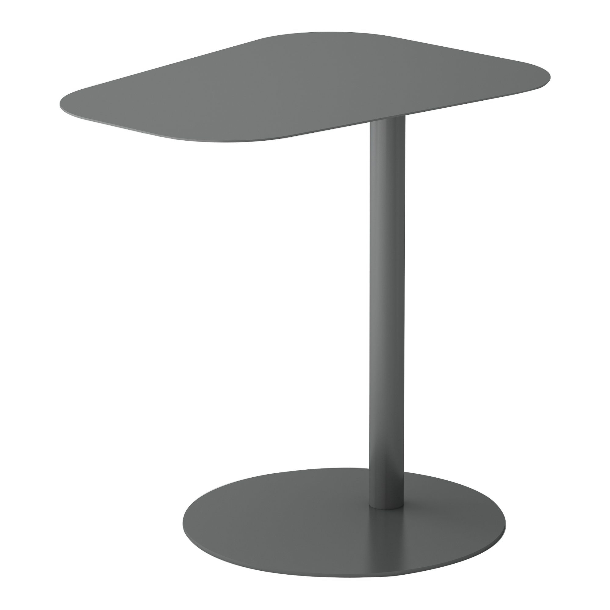 en.casa Beistelltisch, Nastätten Balkontisch aus Metall 50x50x38cm Grau, matt