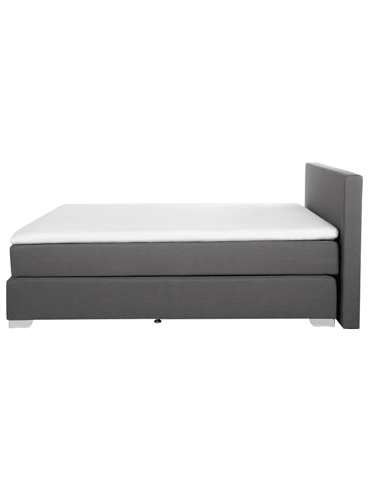 Beliani Doppelbett PRESIDENT in Grau/Silber - (W) 190 x (H) 90 x (L) 210 cm günstig kaufen onesize