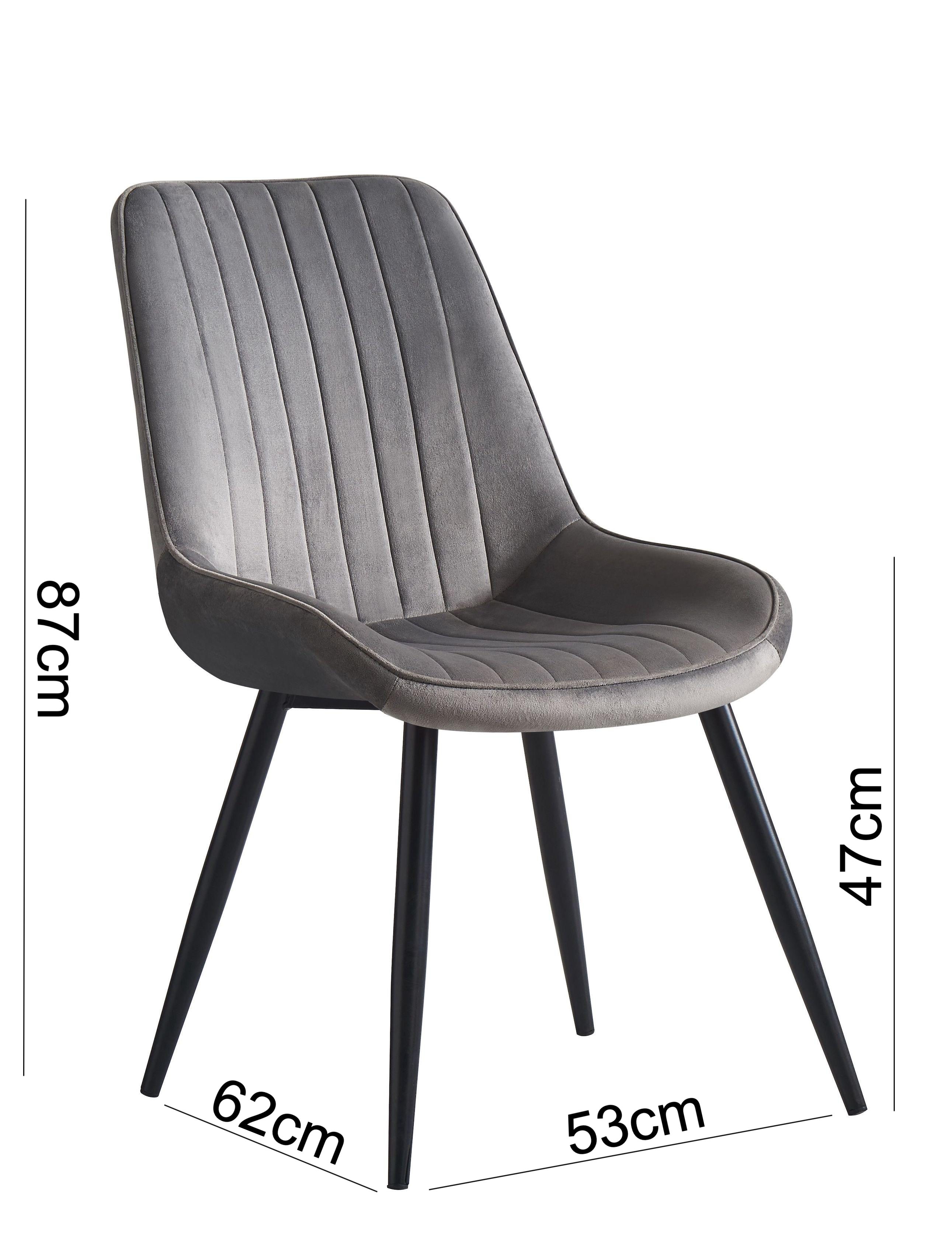 Woward Esszimmerstuhl Esszimmer Stühle 6 St. Küchenstuhl Polsterstuhl Samt+Metall (6er Set), 6er Set, 6 Stühlen