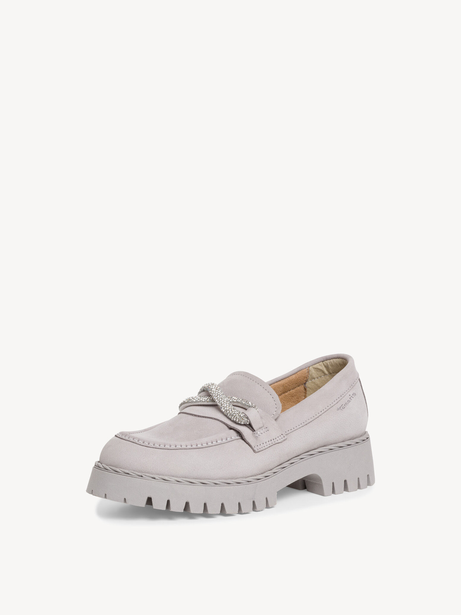 Slipper en cuir - gris