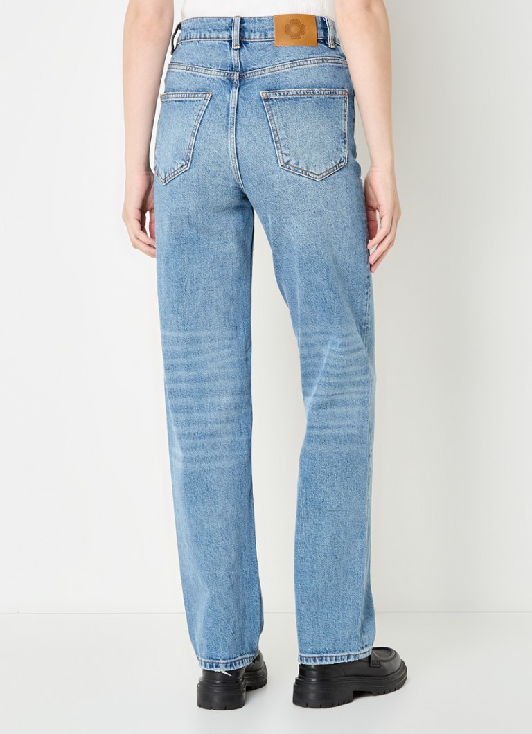 Maje high-waist straight-leg jeans with a light wash