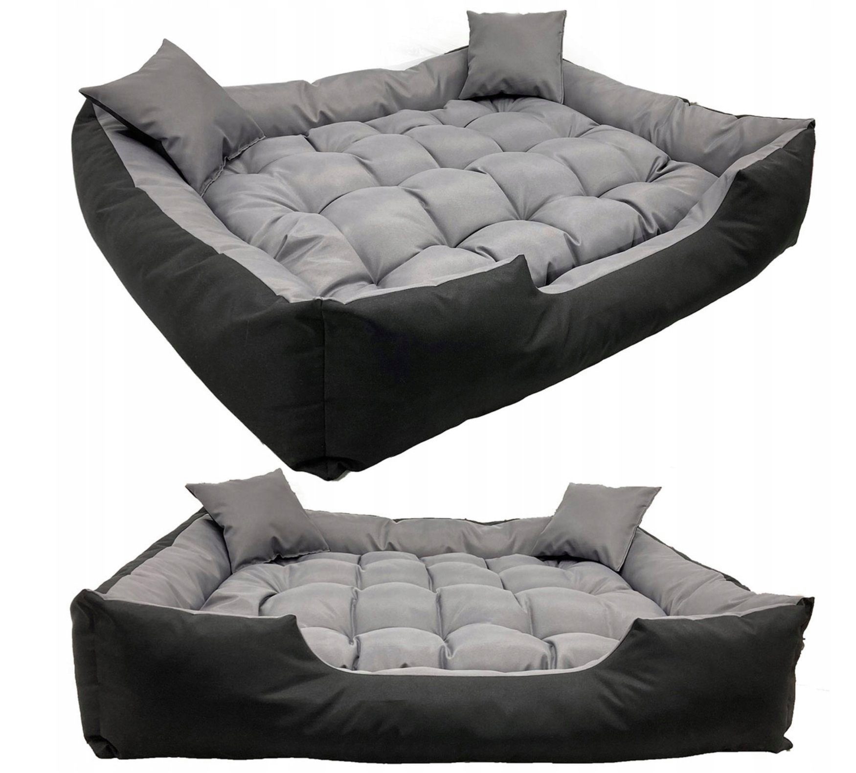 KomfortHome Tierbett Tierbett Hunde- und Katzenbett Waschbar, Wasserdicht, 2x Kopfkissen