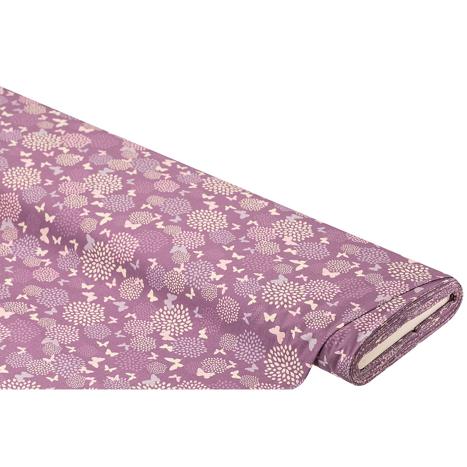 Baumwollstoff Blüten & Schmetterlinge 