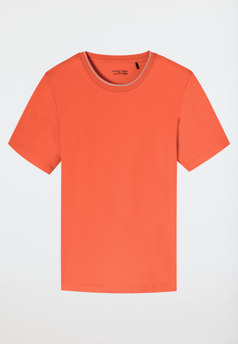 Shirt kurzarm Organic Cotton Streifen orange - Mix+Relax