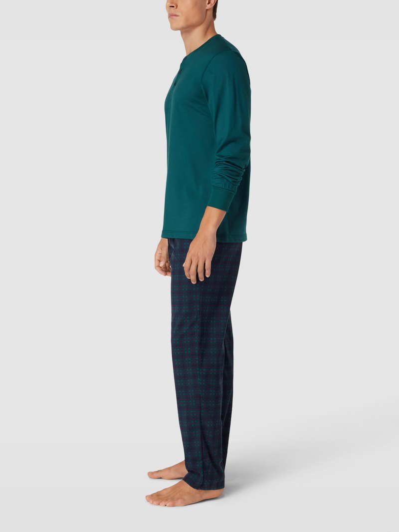 Pyjama-Hose mit Allover-Muster Modell 'Remix Sleep Leisure Pants' in dunkelblau