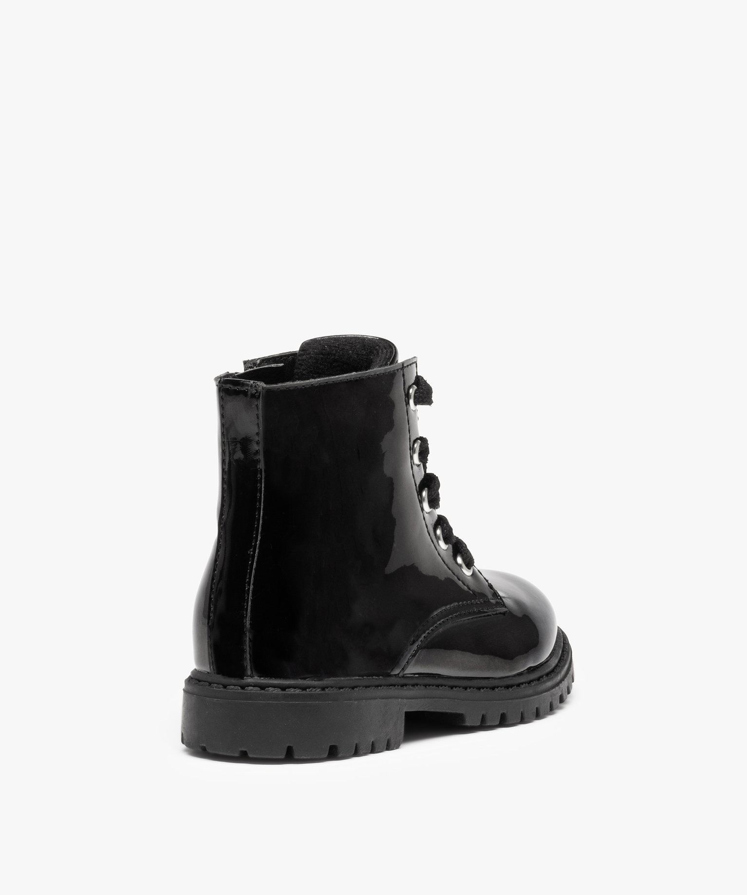 Boots fille vernies fantaisie à doublure chaude noir | GEMO