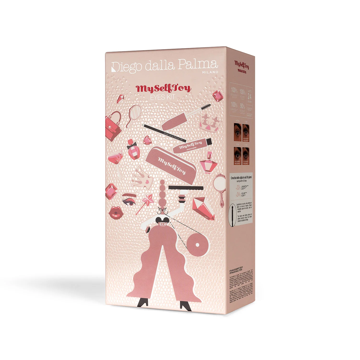 Kit de maquillaje Myselftoy Eyes con máscara de pestañas y lápiz de ojos.