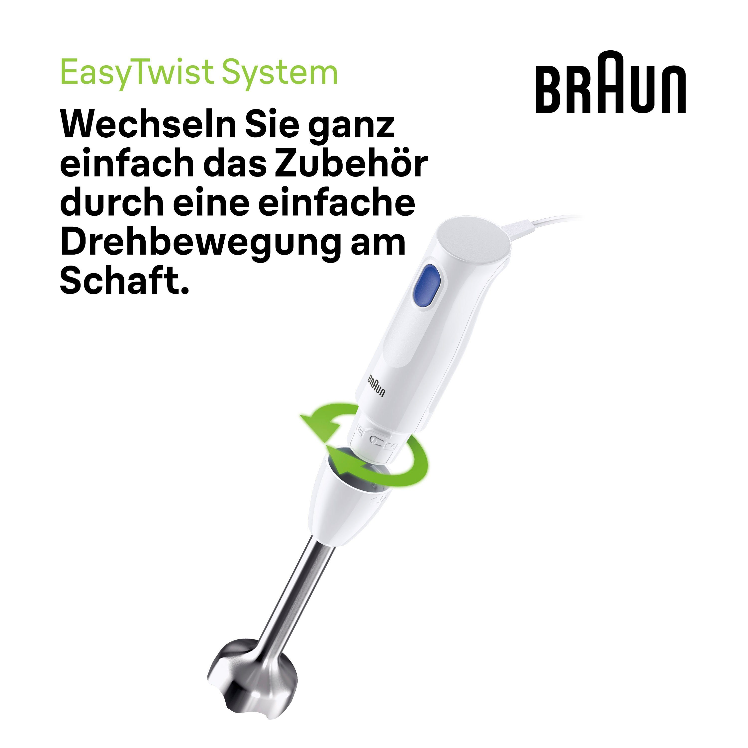 Braun Stabmixer MQ10.202M WH MultiQuick 1, 450 W
