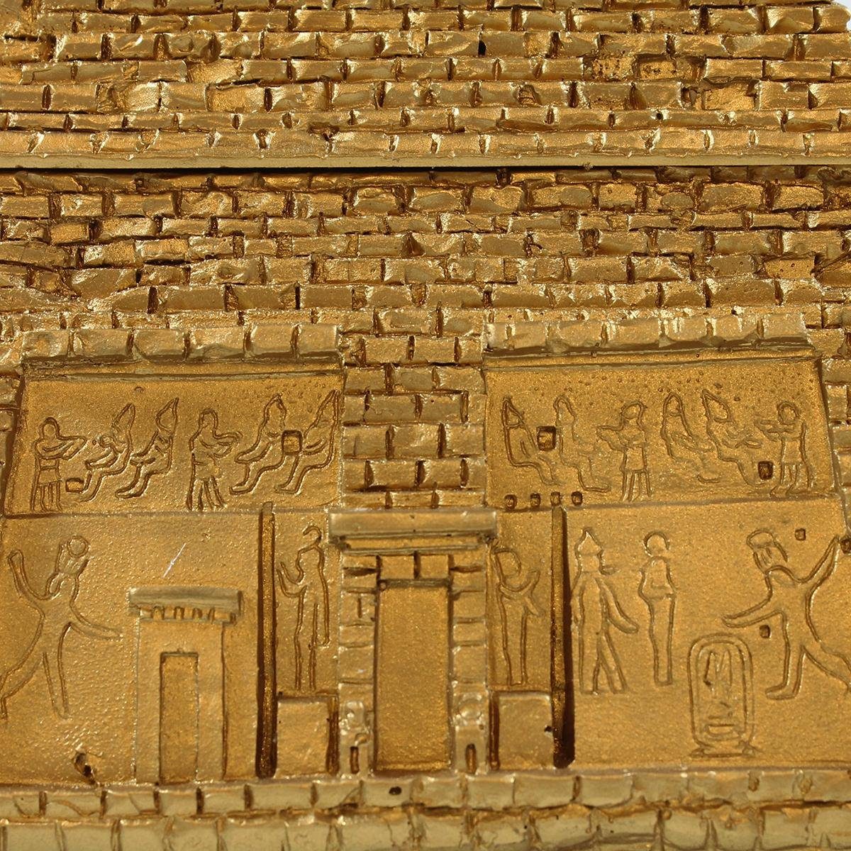 colourliving Schmuckkasten Dekofigur Pyramide Schmuckschatulle Schmuck Aufbewahrung Ägypten, detailreich verarbeitet, handbemalt, möbelschonende Filzuntersetzer