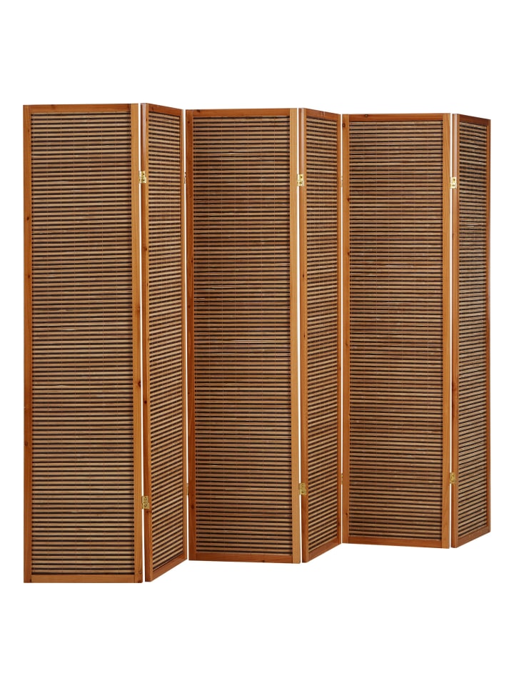 Homestyle4u 6-tlg. Paravent in Braun 264x175 günstig kaufen onesize