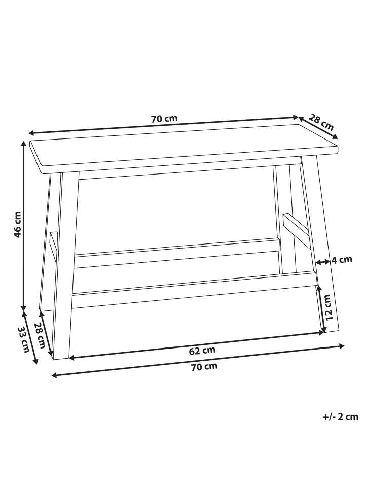 Beliani Badezimmerregal IGUAZU in Heller Holzfarbton - (W) 70 x (H) 46 x (L) 33 cm günstig kaufen onesize