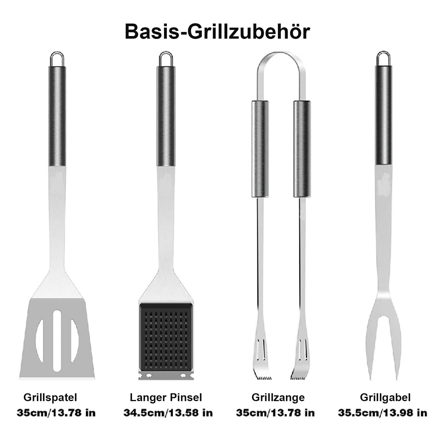 Kpaloft Grillbesteck-Set, (Set, 25 tlg), BBQ Tool Edelstahl Grillkoffer&Matte
