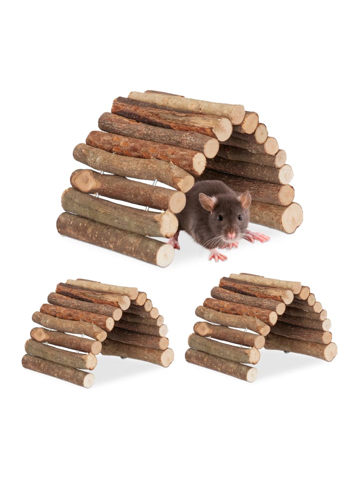 relaxdays 3 x Nagerbrücke in Natur - (B)10 x (T)22 cm günstig kaufen onesize
