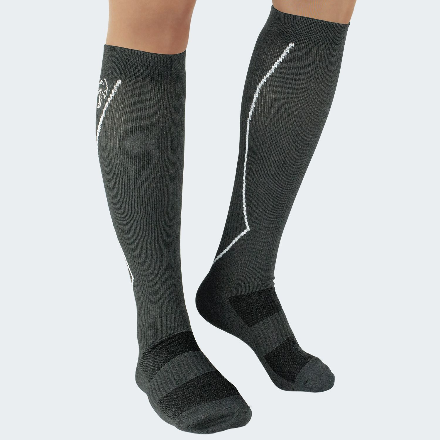Black Snake Compression Fit Sport Grey Laufsocken