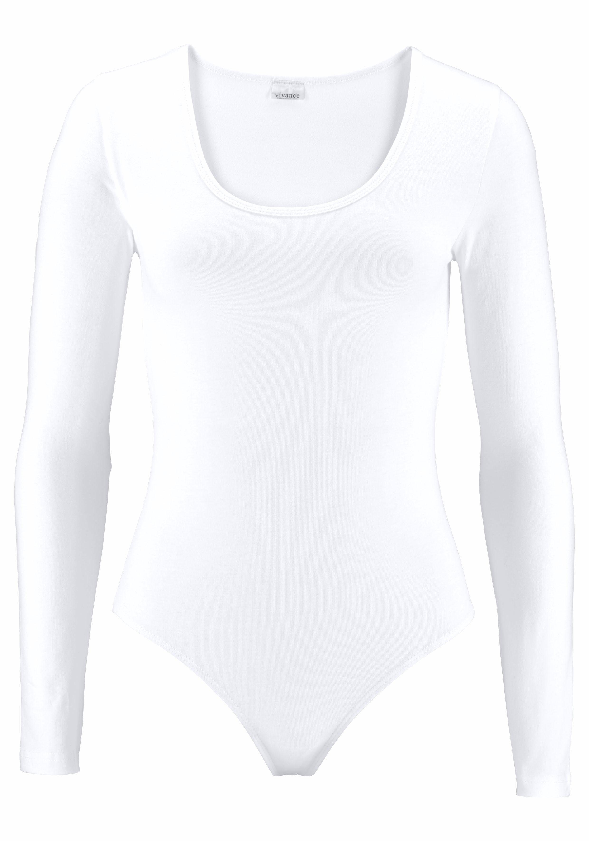 Vivance Langarmbody (2er-Pack) aus elastischer Baumwoll-Qualität