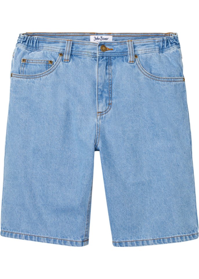 Jeans-Bermuda mit seitlichem Dehnbund, Classic Fit