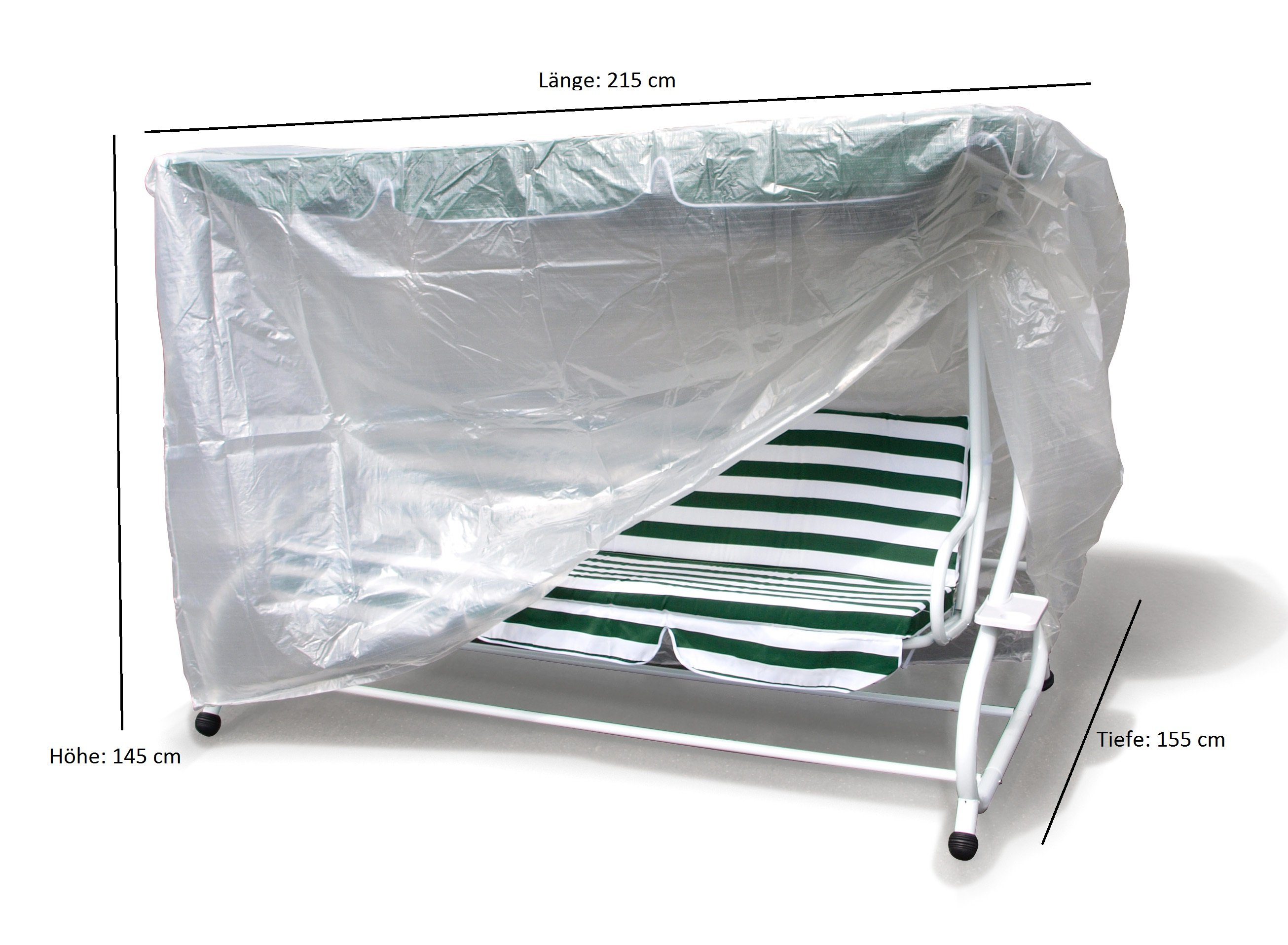 DEGAMO Gartenmöbel-Schutzhülle (1-St), für Hollywoodschaukel 215cm, PE transparent, reißfest und formstabil