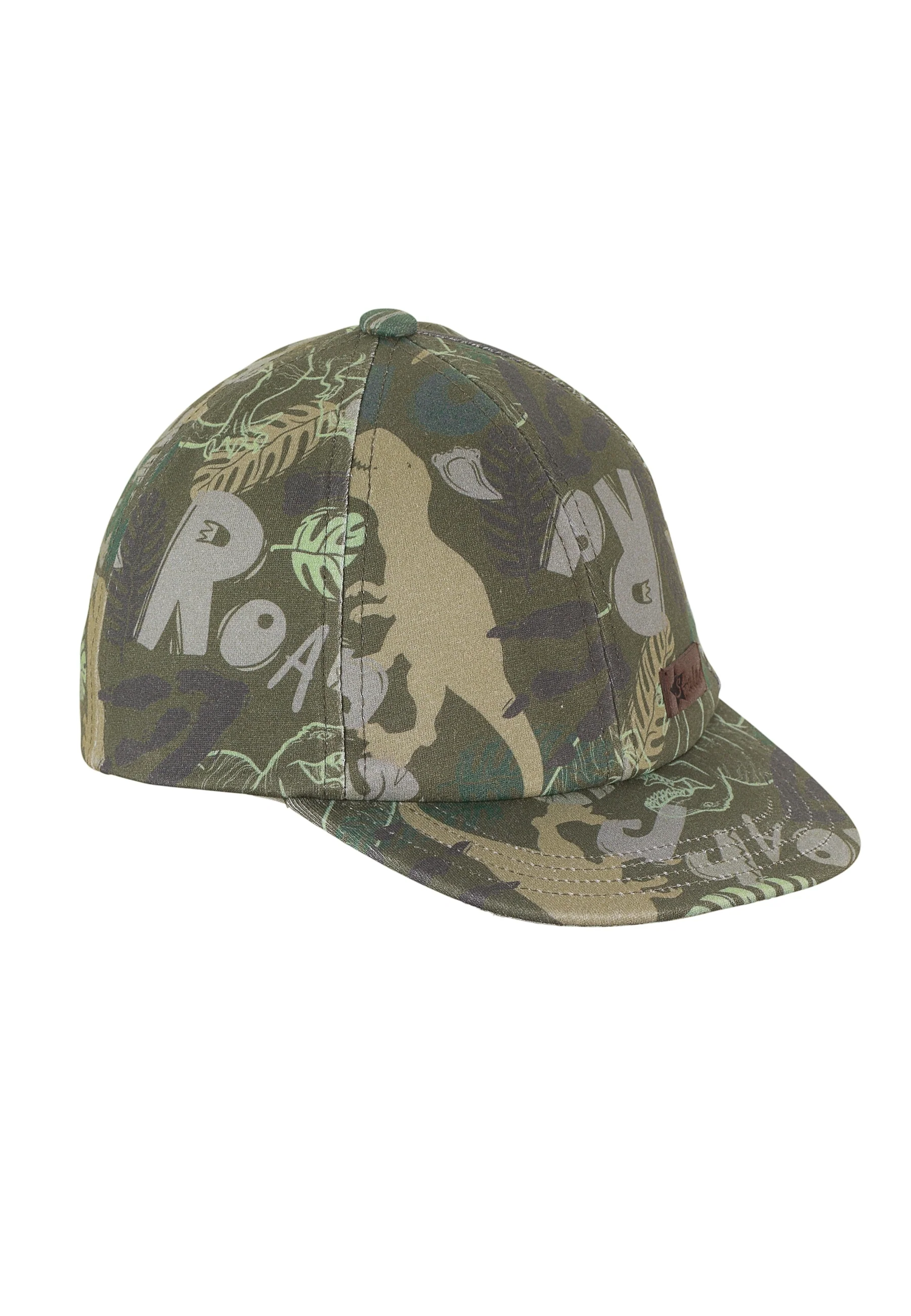 Baseball-Cap Jersey grün mit allover Dinosaurier