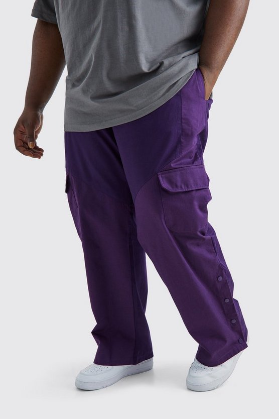 Plus Slim-Fit Colorblock Cargohose mit Lasche