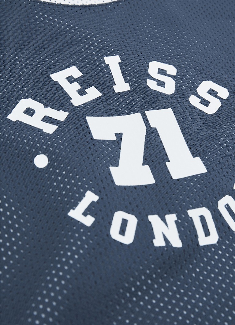 Tricou Reiss Wilt fără mâneci cu imprimeu pe revers și logo