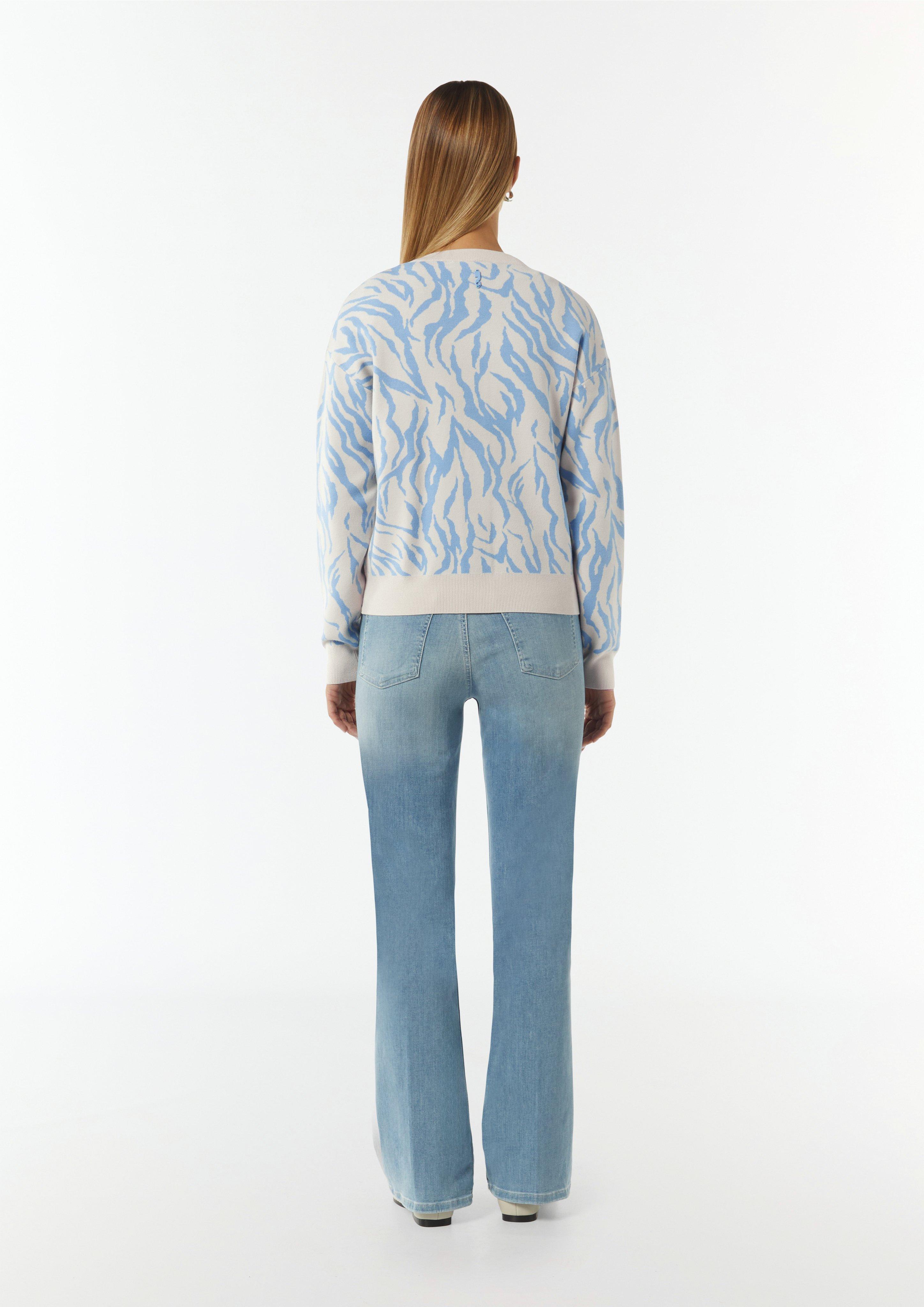 Strickjacke mit Jacquard-Muster - himmelblau