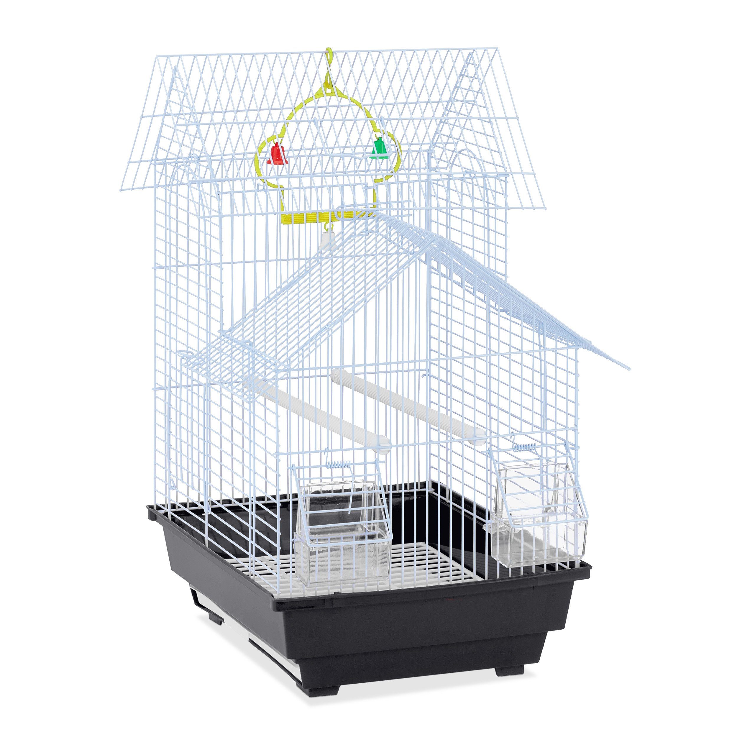 relaxdays Vogelkäfig Vogelkäfig mit Spitzdach